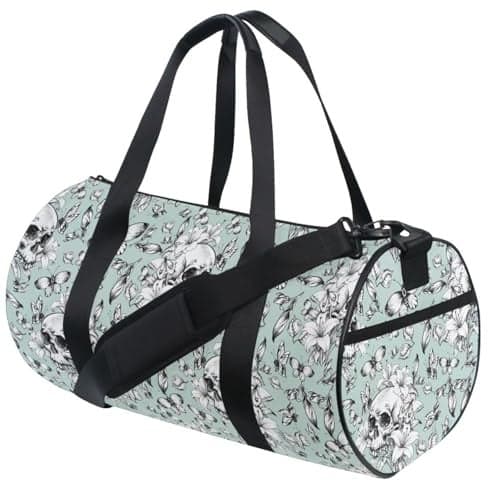 MNSRUU Duffel Bags Vintage Goth Skull Sports Gym Bag Travel Luggage Overnight Bags for Men Women Duffel Bags for Traveling