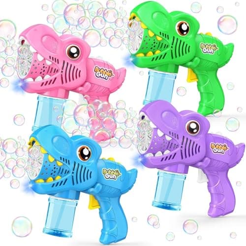 4 Pack Bubble Machine Guns Toys for Boys Girls Ages 35 48 with 4 Bottle Solutions Kids Birthday Gift Bubble Blower for Kids Easter Toys Christmas Stocking Stuffers Valentines Outdoor Party Favors