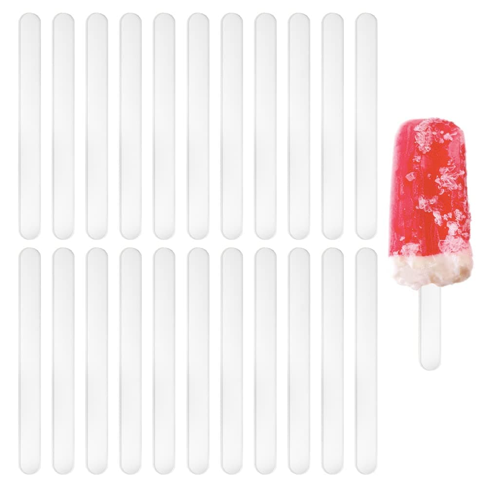 50 Pieces 45 Inch Acrylic Cakesicle Popsicle Sticks Reusable Cakesicle Sticks Mirror Ice Cream Sticks Acrylic Ice Lolly Stick for Ice Cream CakeTransparent