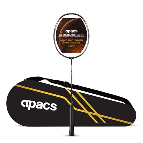 Apacs Z-Ziggler Next Gen (Unstrung) | 38lbs max Tension | Ultra Slim Shaft | 100% Japanese Graphite | (4U) Head Heavy Balance | Made in Vietnam Badminton Racket with Cover (Black Maroon)