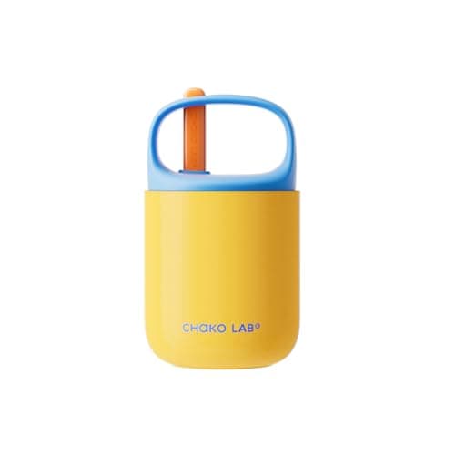 CHAKO LAB Food Jar 15 oz | Stainless Steel Vacuum Insulated for Hot Food and Cold Food | Wide Mouth Leak Proof Lunch Storage for Smoothie Bowl, Soup, Yogurt(Blue and Yellow)