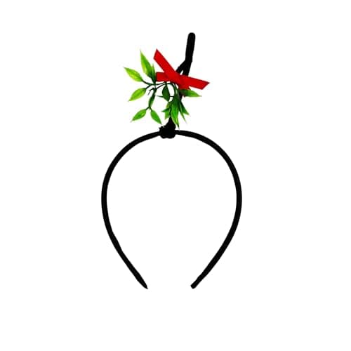 Island Dogs Plastic Funny Christmas Mistletoe on Headband - Kiss Me Under the Mistletoe - Unique Christmas Gift - Fun White Elephant Gift - Gag Gift for Holiday Parties