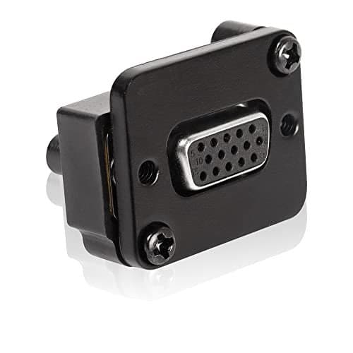 QIANRENON DB15 Panel Mount Straight Through Connector VGA Female to Female Socket Converter 3 Row 15 Hole VGA Coupler, Transmits Analog Video Signal 1080P