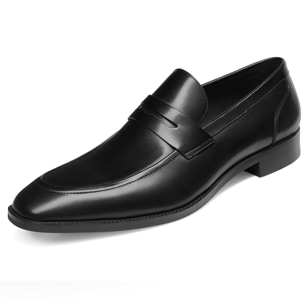 GIFENNSE Mens Dress Shoes SlipOn Loafers Formal Leather Black