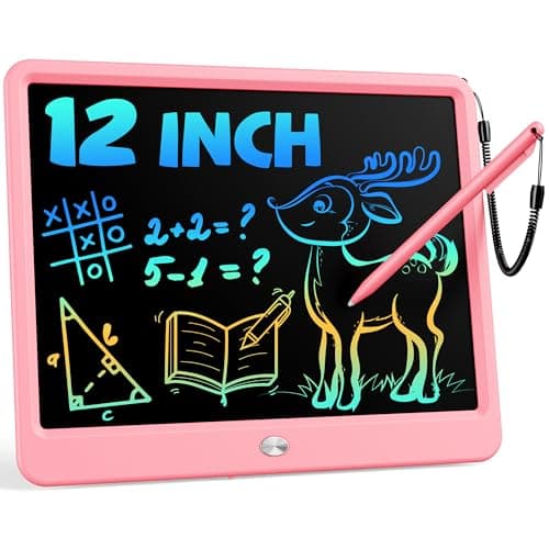 Bravokids 12 Inch LCD Writing Tablet for 3 Year Olds Electronic Drawing Pad and Doodle Board as Educational Birthday Gifts for Girls and Boys Pink