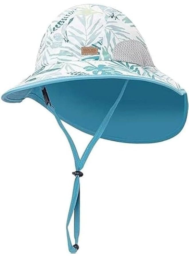 Kids Sun Hats, Toddler Infant Baby Sun Hats with Neck Flap, Swim Hat with Wide Brim, UPF 50+ Protection Beach Caps, Adjustable and Foldable, for Boys Girls, Age 2-6 Years