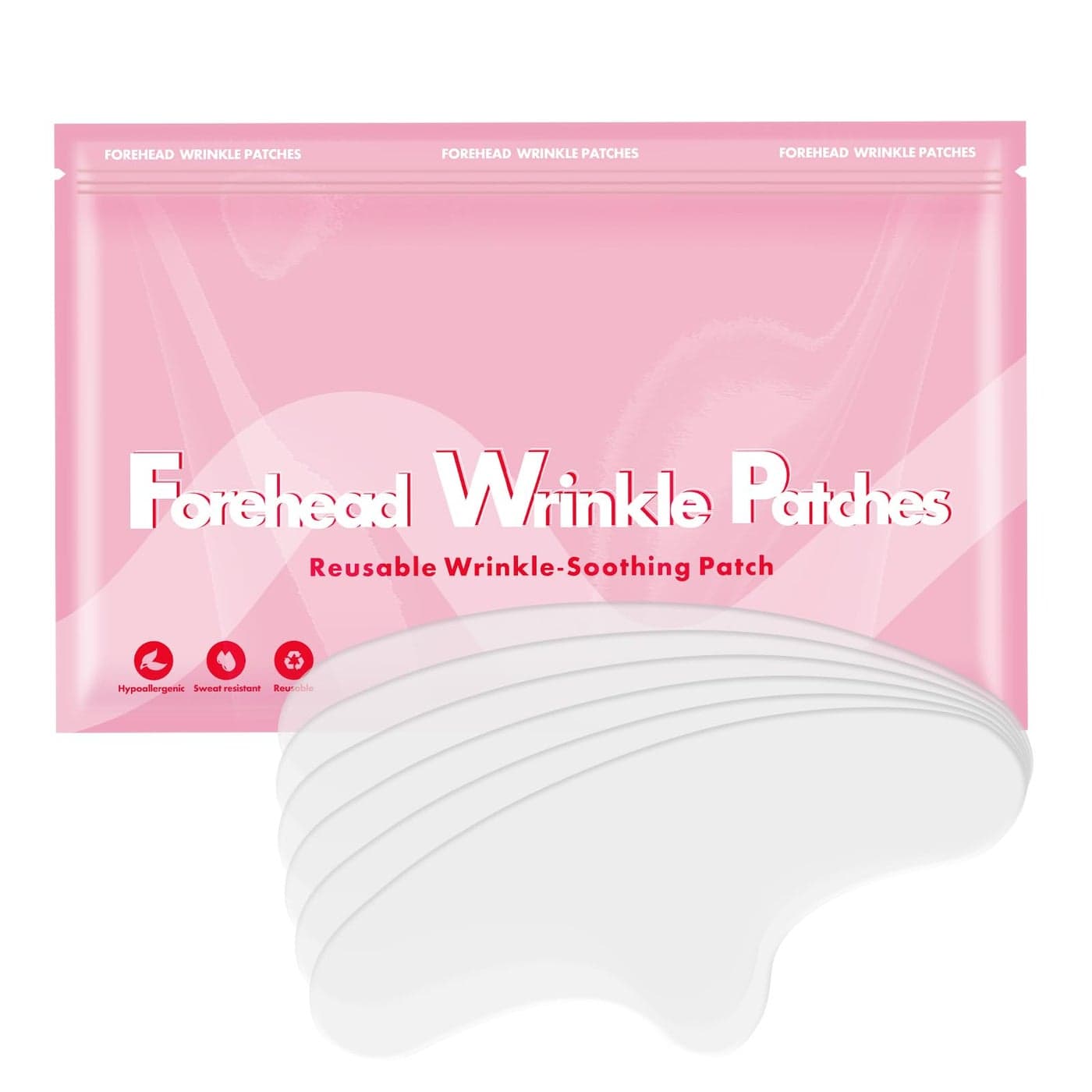 Yargkos 6 Pcs Forehead Wrinkles Patches Reusable Anti Wrinkle Patch for Fine Lines Silicone Face Tape for Wrinkle Reducer Hypoallergenic Wrinkle Remover Mask Facial Kit for Women Beauty Skincare