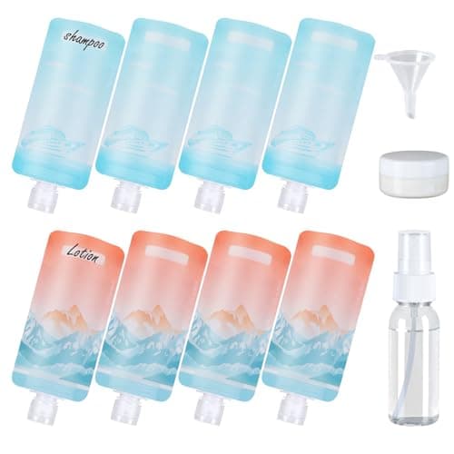 PACKISM Travel Pouches for Toiletries - 11 Pack Leak Proof 3oz TSA Approved Travel Size Containers, Stand Up, Slim & Lightweight Design, Take up Less Space, Pack More Liquids