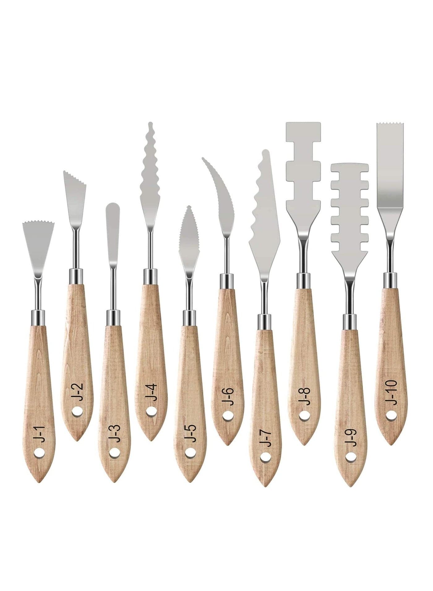 Painting Knife Set, 10 Pcs Stainless Steel Palette Knife Set, Thin and Flexible Art Tools with Wooden Handle for Oil Painting, Canvas Acrylic Painting, Color Mixing & Texture