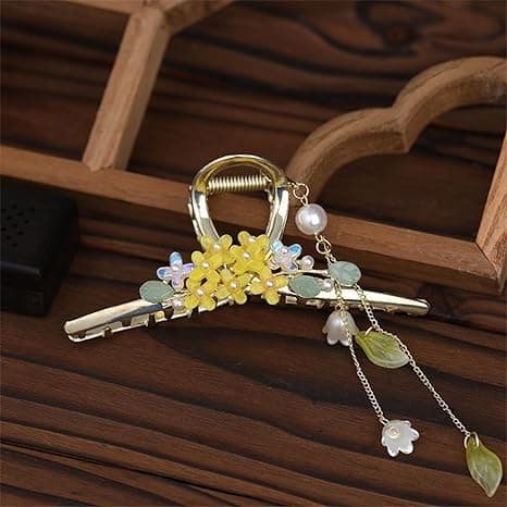 Clefairy Lily Of The Valley Hair Claw Fairy Flower Women Hairpin Hair Claw Clip Bath Hair ClawStrong Hold for Thick Hair Hair Accessory