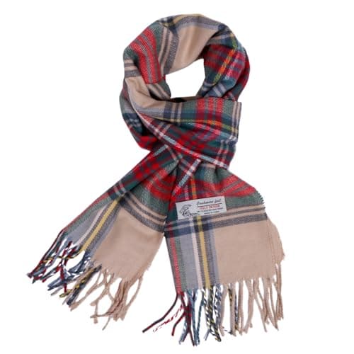 TZ Promise Plaid Cashmere Feel Classic Soft Luxurious Winter Scarf For Men Women (Tartan Camel)