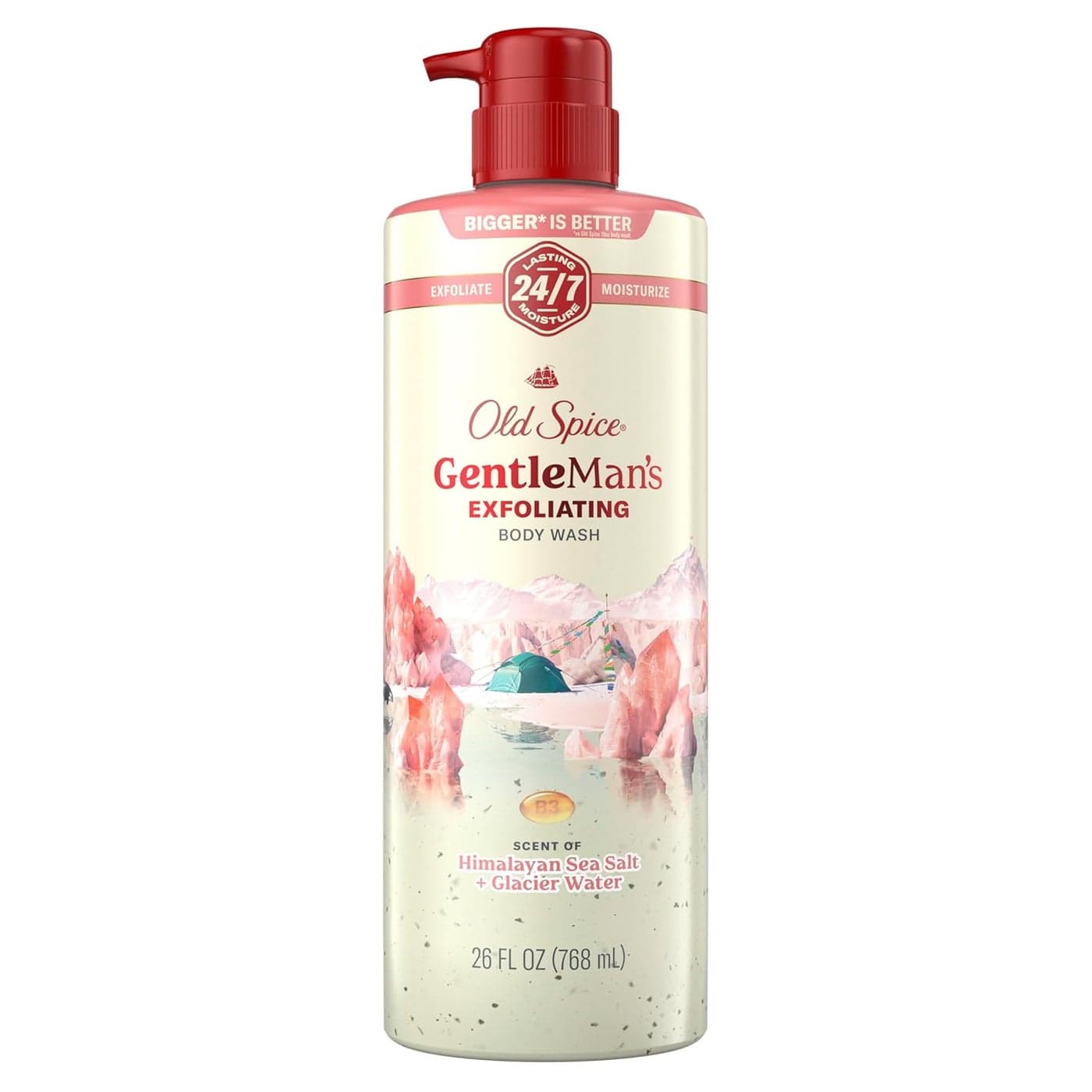 Old Spice GentleMans Exfoliating Moisturizing Body Wash for Men 247 Shower Fresh with Long Lasting Scent Renewing Vitamin B3 Blend Himalayan Sea Salt Glacier Water Scent 26 oz