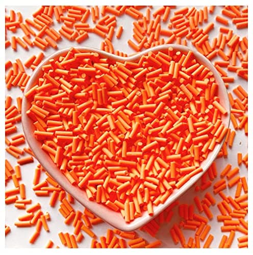EHOPE 50g Fake Sprinkles Resin Sprinkles Fake Candy Sprinkles Clay Sprinkles Polymer Sprinkles Polymer Clay Slices for Nail Art DIY Crafts Cake Phone Case5Orange