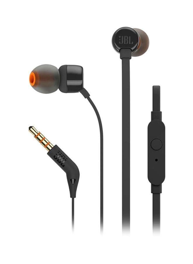Tune 110 Wired In-Ear Headphones - Deep Pure Bass - 1-Button Remote - Tangle Free Cable - Ultra Comfort Fit Black