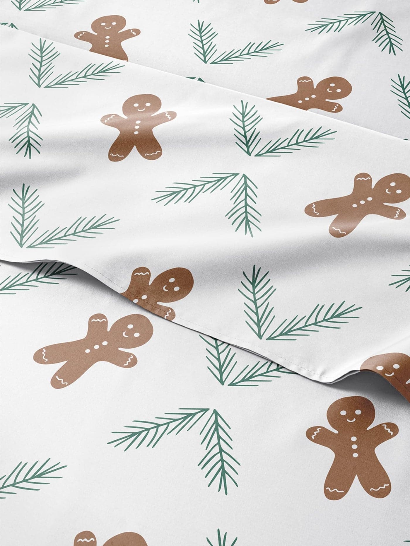 Queen Christmas Gingerbread Cookie Sheet Set Holiday Xmas Pattern Bedding Set Deep Pockets Snug Fit 4 Piece Wrinkle Free Comfy Festive Winter Holiday Sheets for Women Men Kids Teens