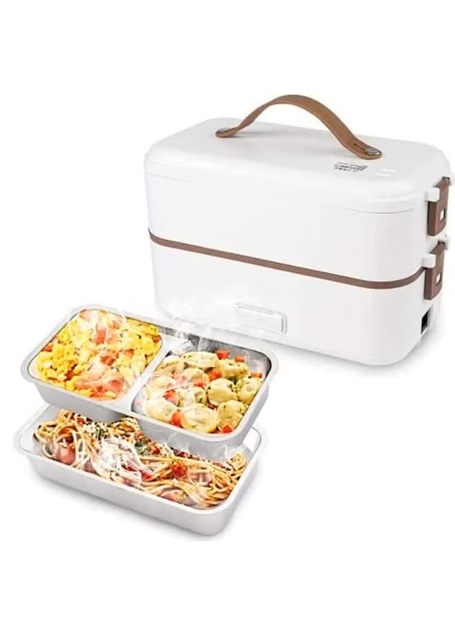 Self Cooking Electric Steamer Lunch Bento Box Mini Warmer Rice Cooker for Adult Kids Home Office School Travel Cook Raw Food