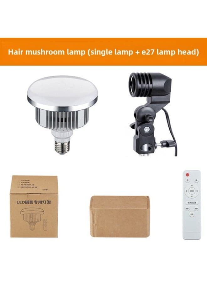 God Fill Light Suit Photography Photography Atmosphere Spotlight Sun Lamp Net Red Live Hair Lamp-Color Of Light Source:【mushroom Hair Lamp 50w Set】 (small Mushroom Lamp + E27 Lamp Head)
