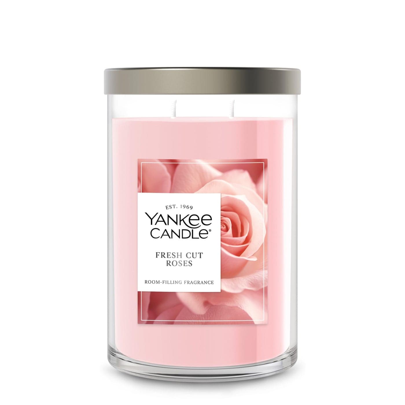 Yankee Candle Large Tumbler Scented Candle with up to 80 Hour Burn Time Premium Plant Wax Blend for Consistent Burn 20 oz Tumbler Candle with Room Filling Fragrance Fresh Cut Roses