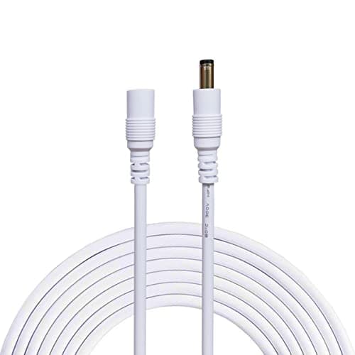 Liwinting DC Power Extension Cable - 2.1mm x 5.5mm Male to Female Extension Cord for 12V Power Adapter, CCTV Security Camera etc., 2m/6.5Feet White