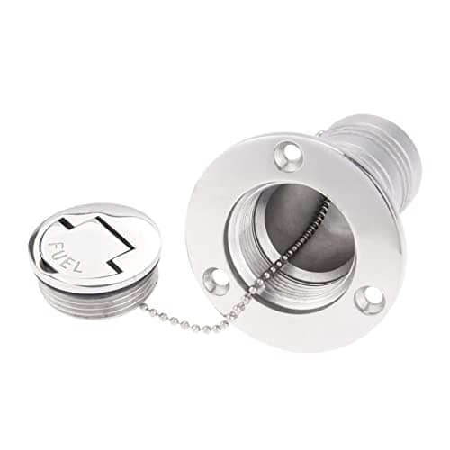 Mtsooning Boat Deck Fuel Filler, 1-1/2"(38mm) Steel Marine Gas Fill with Keyless Cap Hardware for Yacht Caravan RV Trucks Tractors and Trailer Fuel/Gas/Water/Waste Tanks