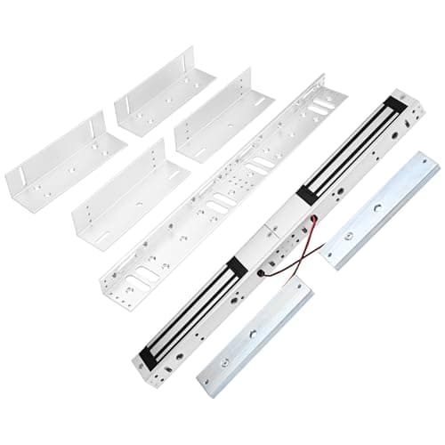 Dual Door Electromagnetic Lock 600lbs 12V with LED Indicator NONC Options Fits Double Door Access Control with Z and L Bracket Dual Door Magnetic Lock 600lbsZ and L Aluminum Alloy Bracket