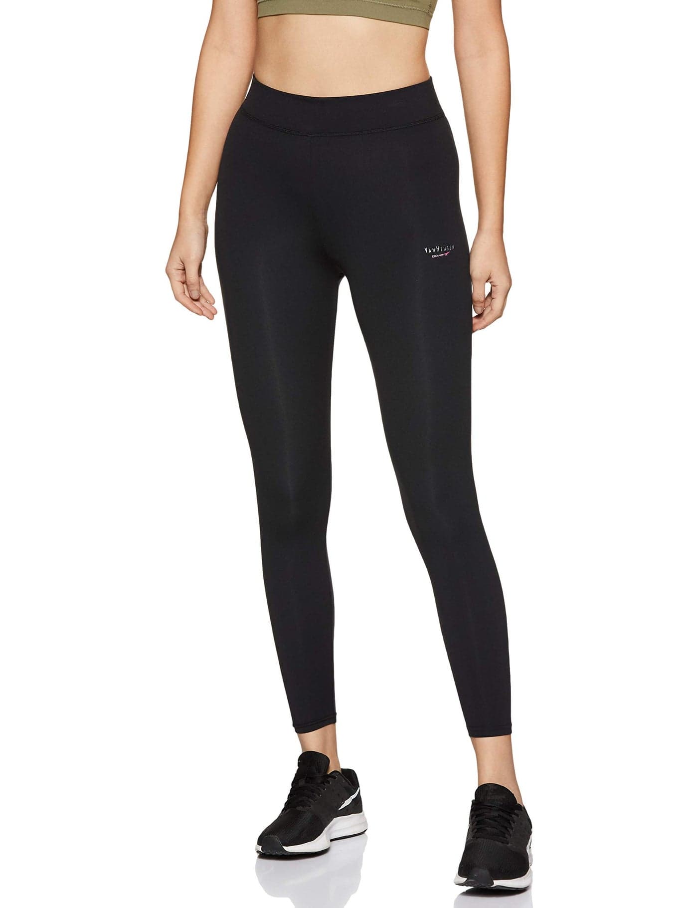 Van Heusen Proactive Women Tights - Polyamide Elastane - Snug Fit, High Stretch, Moisture Wicking_88308_Black_S, High Rise