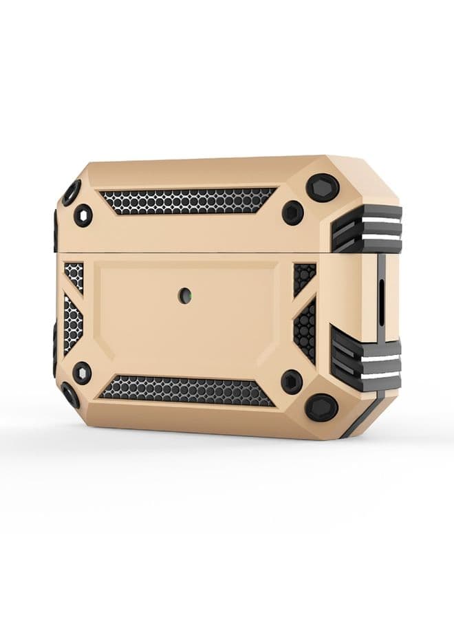 Case Cover Armor Four-corner Shockproof Earphone Protective Cover For AirPods Pro 2 Gold