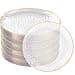 Rubtlamp 100 Pcs Gold Plastic Plates 10 inch Clear Gold Dinner Plates Hammer Pattern Design Fancy Disposable Plate Heavy Duty Party Plate Ideal for Party