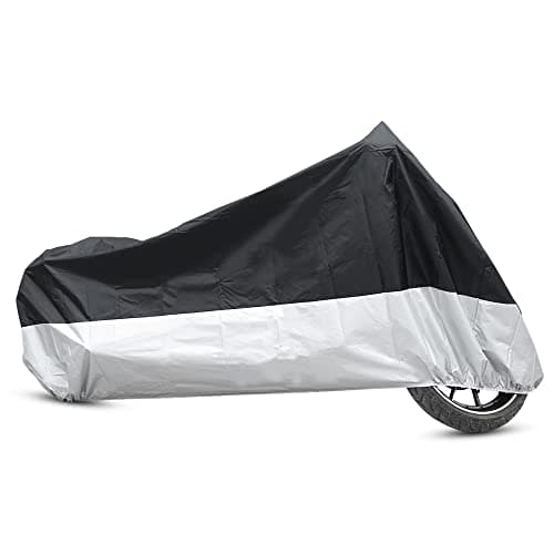 uxcell L 190T Rain Dust Protector Scooter Black+Silver Motorcycle Cover 86inch for Yamaha