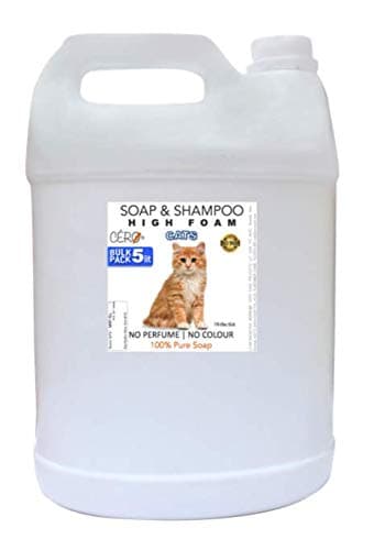 CERO High Foam Shampoo for Cats, NO Perfume | NO Colour, 100% Pure Soap (5 lit)