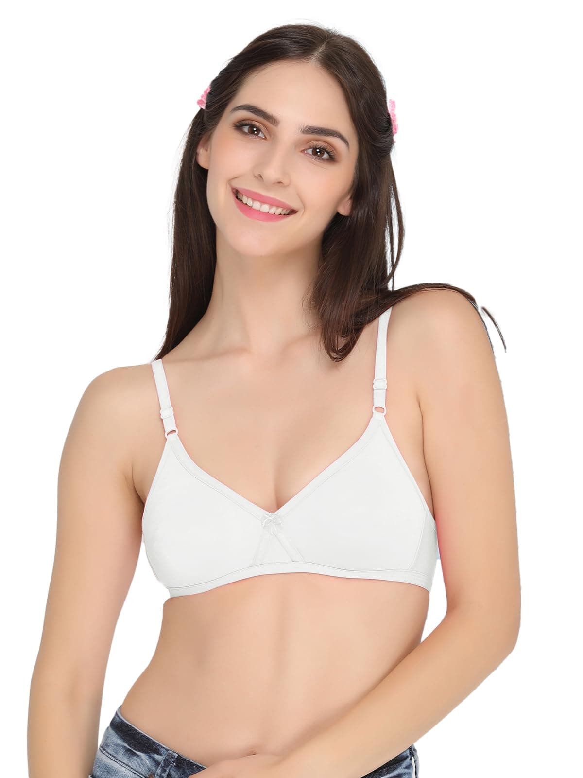 Clovia Women's Full Cup Non Padded Non Wired Bra (BR0242P18-34B_White_34 B)