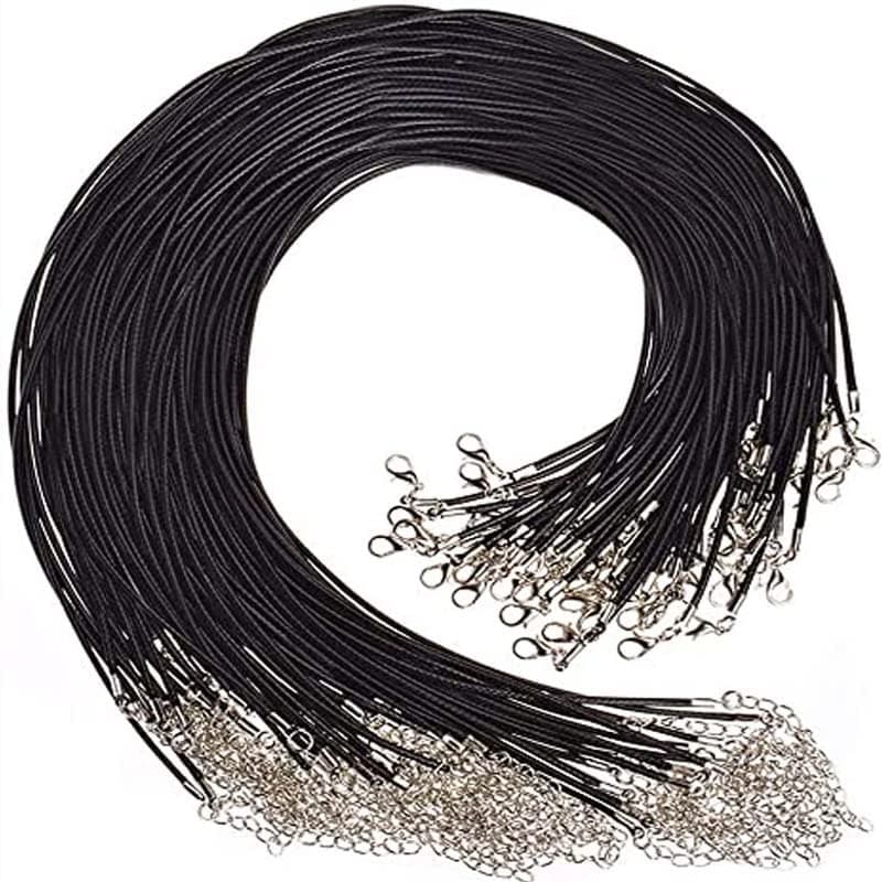 DIY Crafts Pack of 10 Pcs, Mixed, 18" Black Waxed Necklace Cord for Jewelry Making As Image for DIY Jewelry N (Pack of 10 Pcs, Mixed)