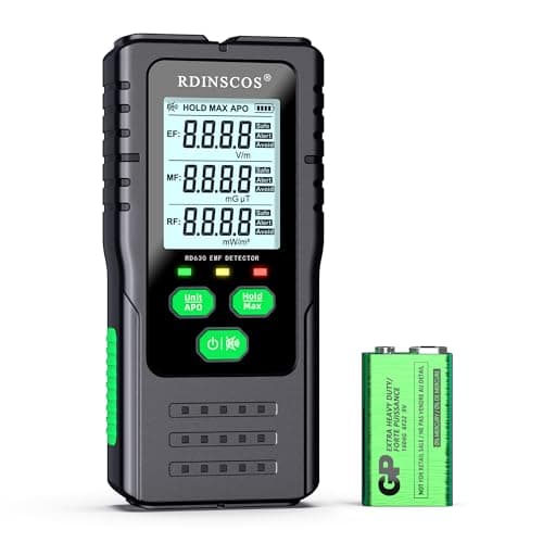 EMF Meter, Rechargeable Digital Electromagnetic Field Radiation Detector Hand-held Digital LCD EMF Detector, Great Tester for Home EMF Inspections, Office, Outdoor and (RD630)