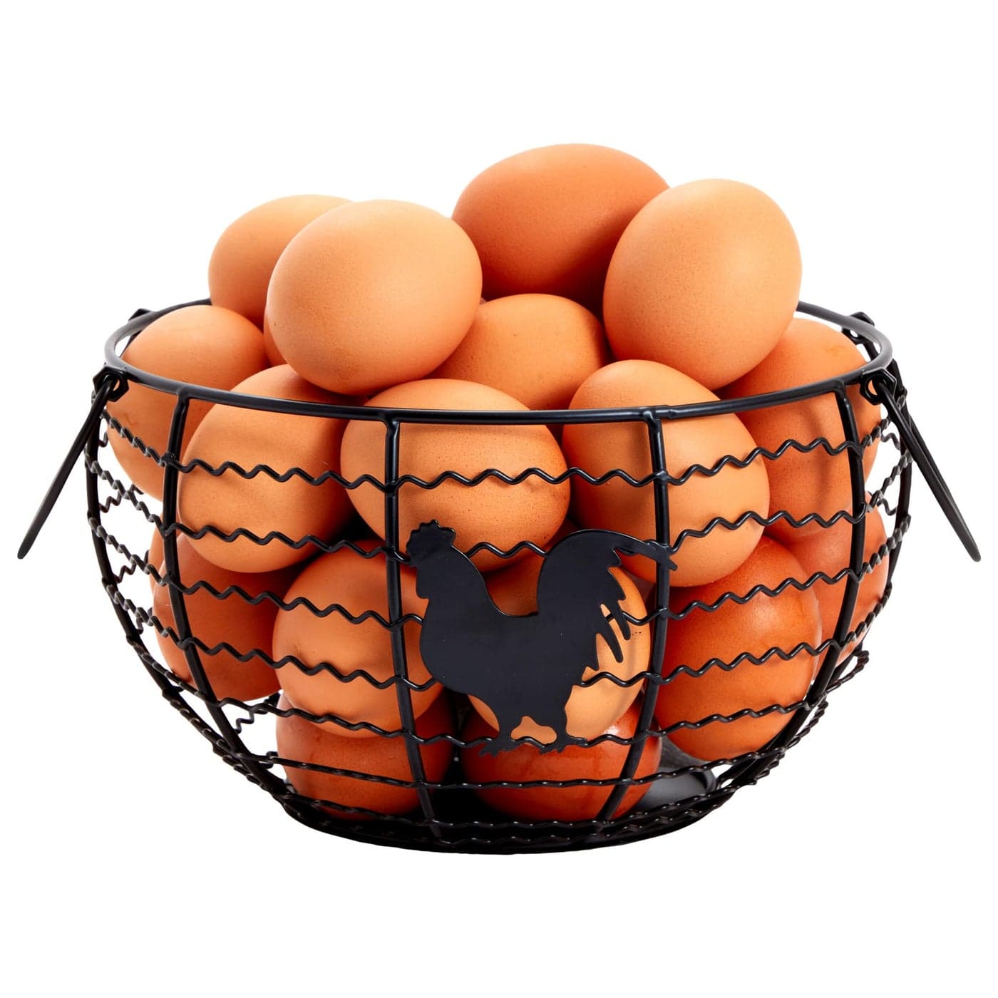 Juvale Wire Egg Collecting Basket Farmhouse Kitchen Organizer Black 82 x 82 x 49 In