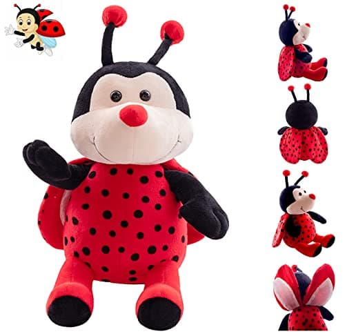 CASAGOOD Cuddly Ladybug Stuffed Animals Super Soft Insect Ladybird Plush Toys Stuffed Ladybird Beetle Plushies Animal with Wings Lady Beetle Plush Doll Animal Toy for Kids Lovers 13 INCH