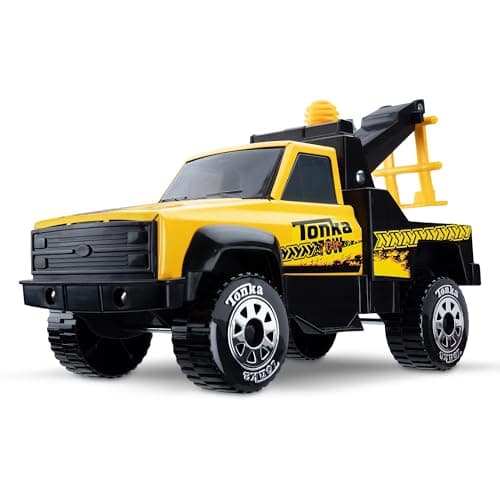 Tonka Steel Classics Tow Truck Made with Steel Sturdy Plastic Yellow Toy Construction Truck Boys and Girls Kids Toddlers Ages 3