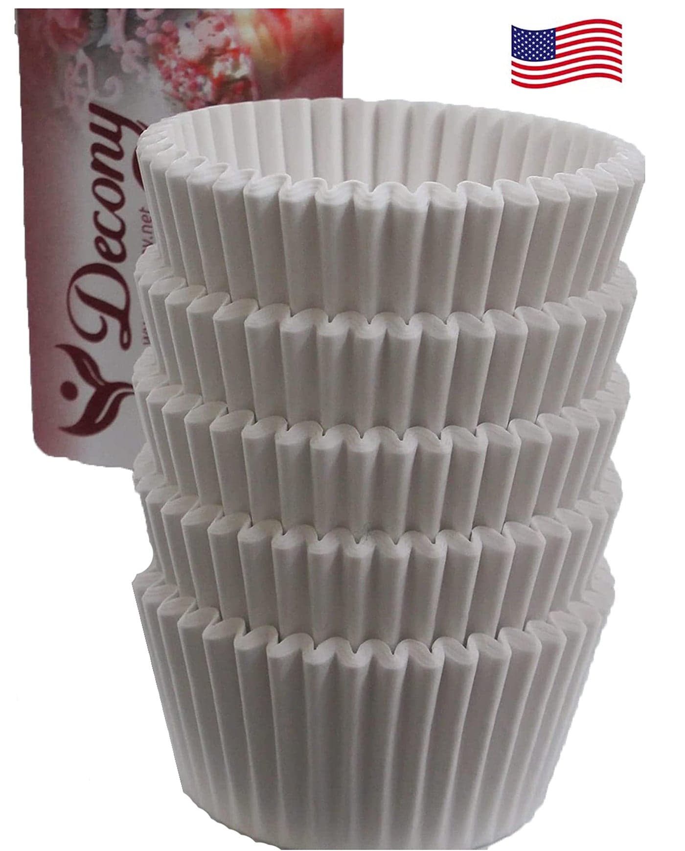 Cupcake Liners 500 pc USA MADE Fluted Cupcake Holder Cups for Baking Muffins Brownies FoodGrade Odorless NonStick QuickRelease Paper Fits Standard Pans 2 x 125