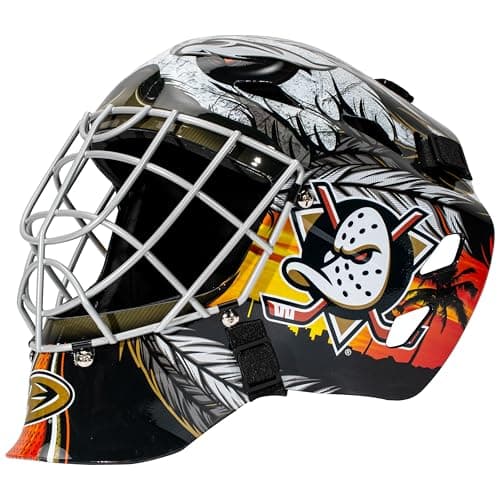 Franklin Sports Anaheim Ducks NHL Hockey Goalie Face Mask Goalie Mask for Kids Street Hockey Youth NHL Team Masks for Kids