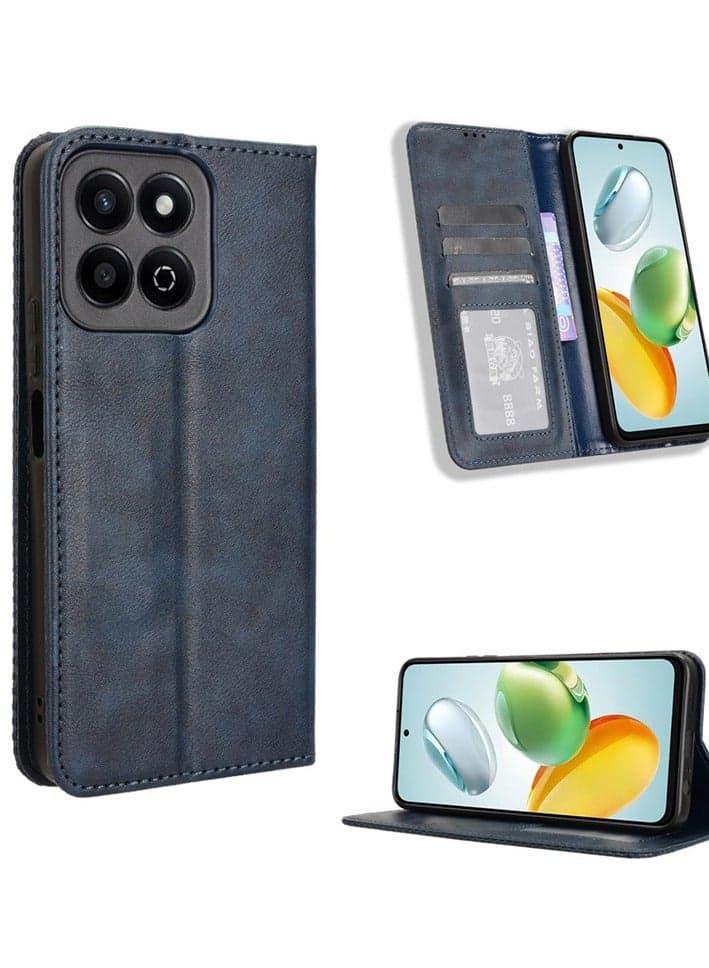 Wallet Case Compatible with Honor X7c 4G Case, Leather Flip Folio Cover with Card Slots, Shockproof TPU Interior Magnetic Closure Stand Function Case