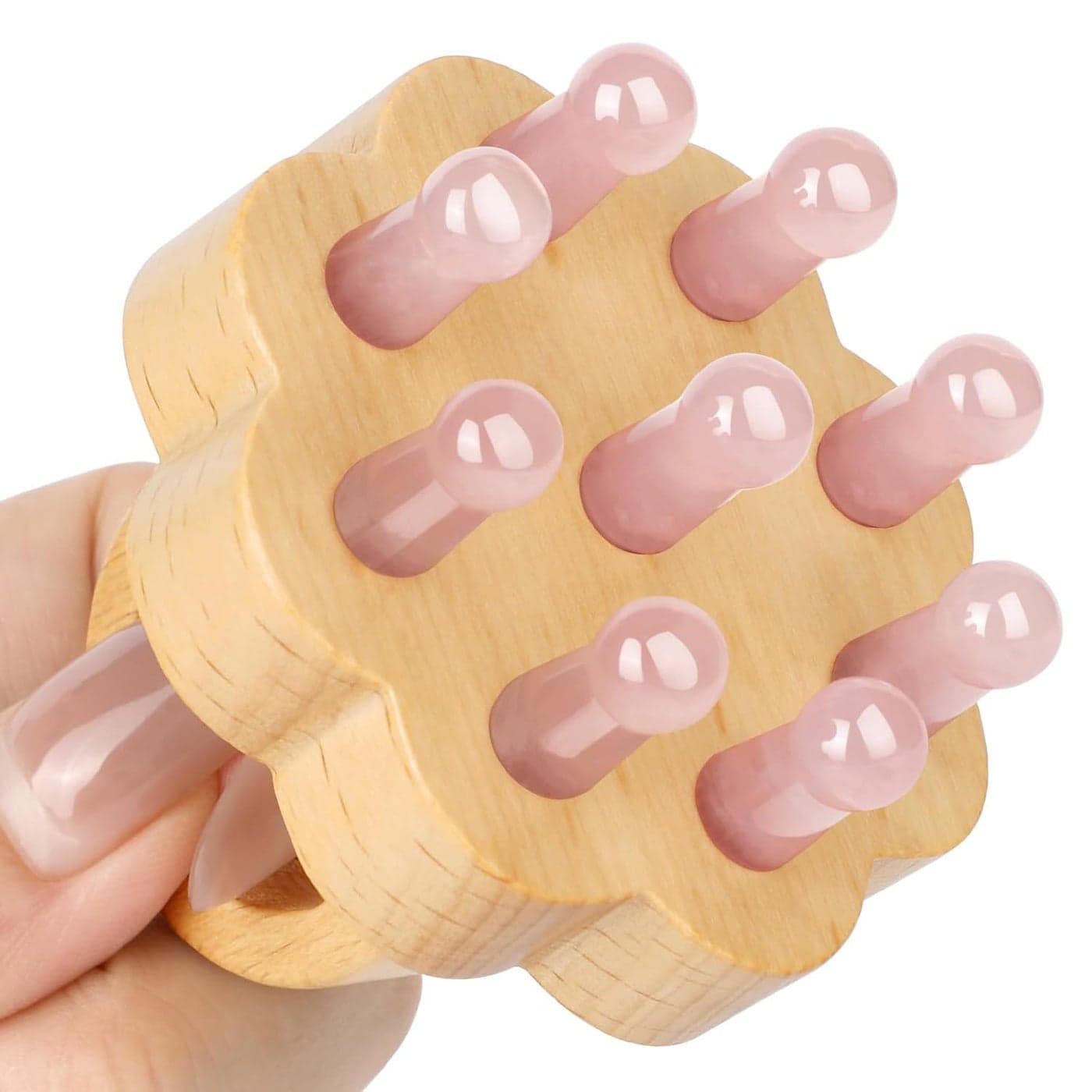 ideayard Scalp MassagerHead Scalp CombRose Quartz ToothWooden Comb for Head Stress Relax Massage Tool for Hair Growth Relieve Headaches
