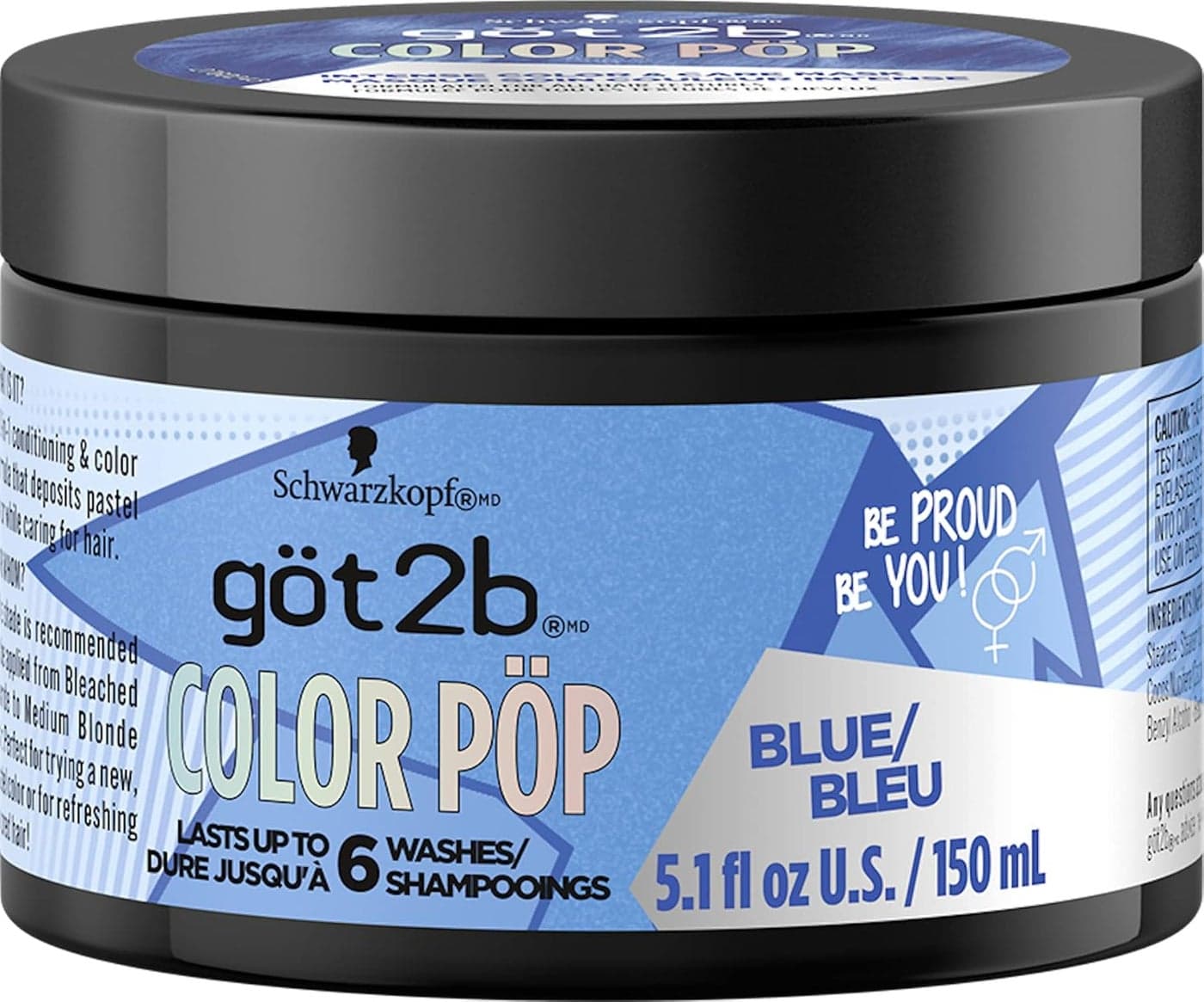 Got2B Color Pop SemiPermanent Hair Color Mask Blue 51 oz