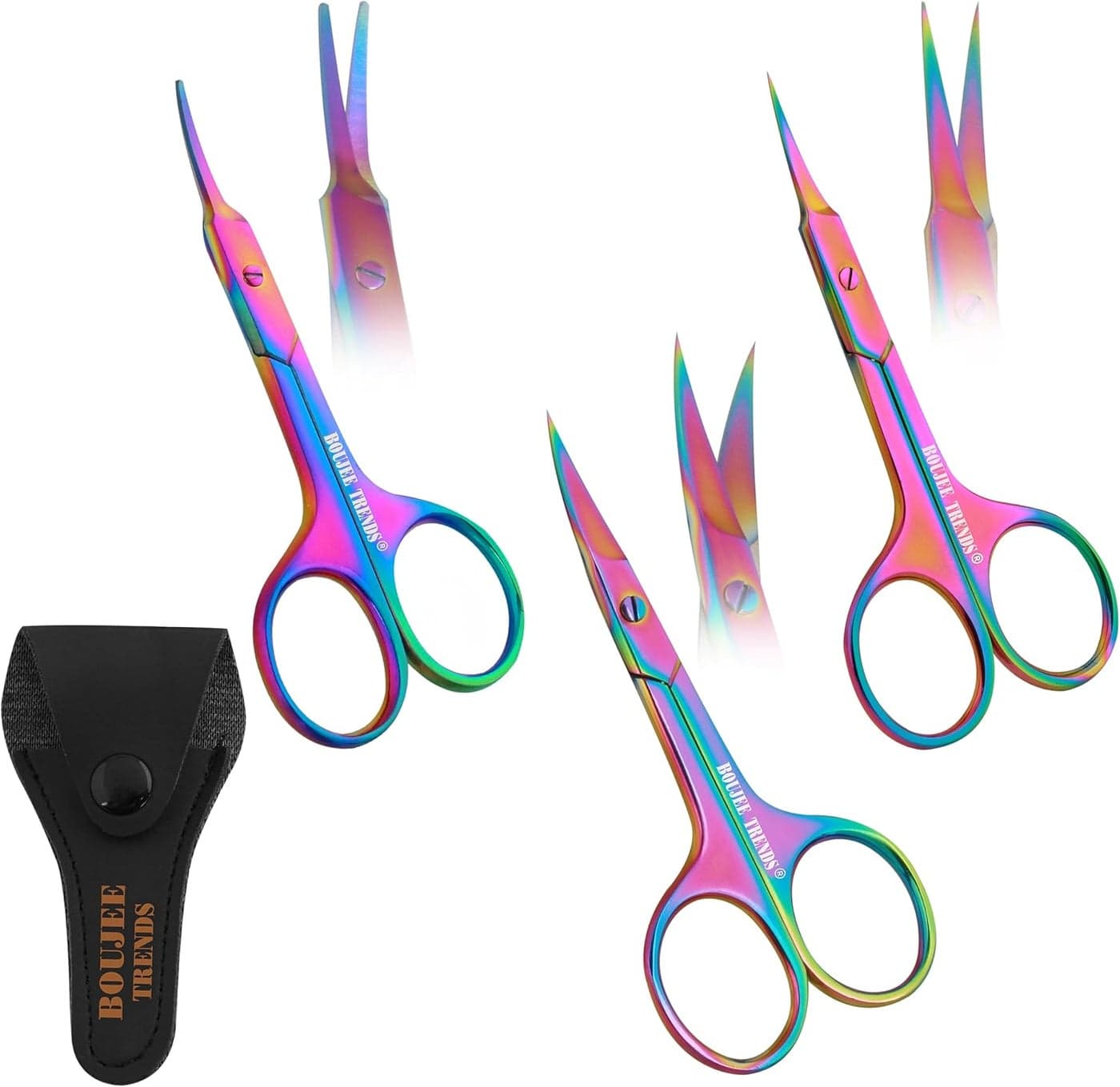 Nail Scissors Toenail Eyebrow Mustache Facial Nose Ear Hair Grooming MultiPurpose Beauty Scissors Small Manicure Pedicure Curved Extra Sharp Fine Blades Professional Set of 3 Complete Solution