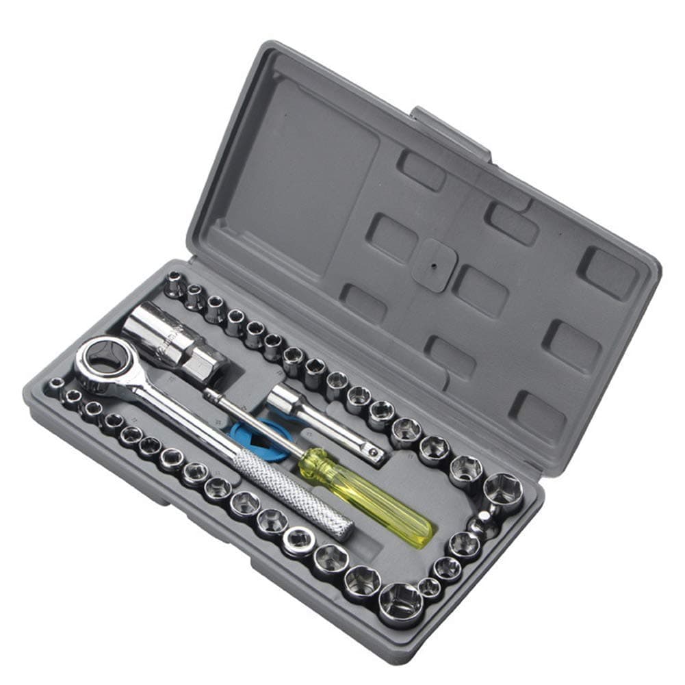 Styxon 40 in 1 pcs 14Inch Socket Set Car Repair Tool Ratchet Wrench Combo Tools Kit Auto Repairing