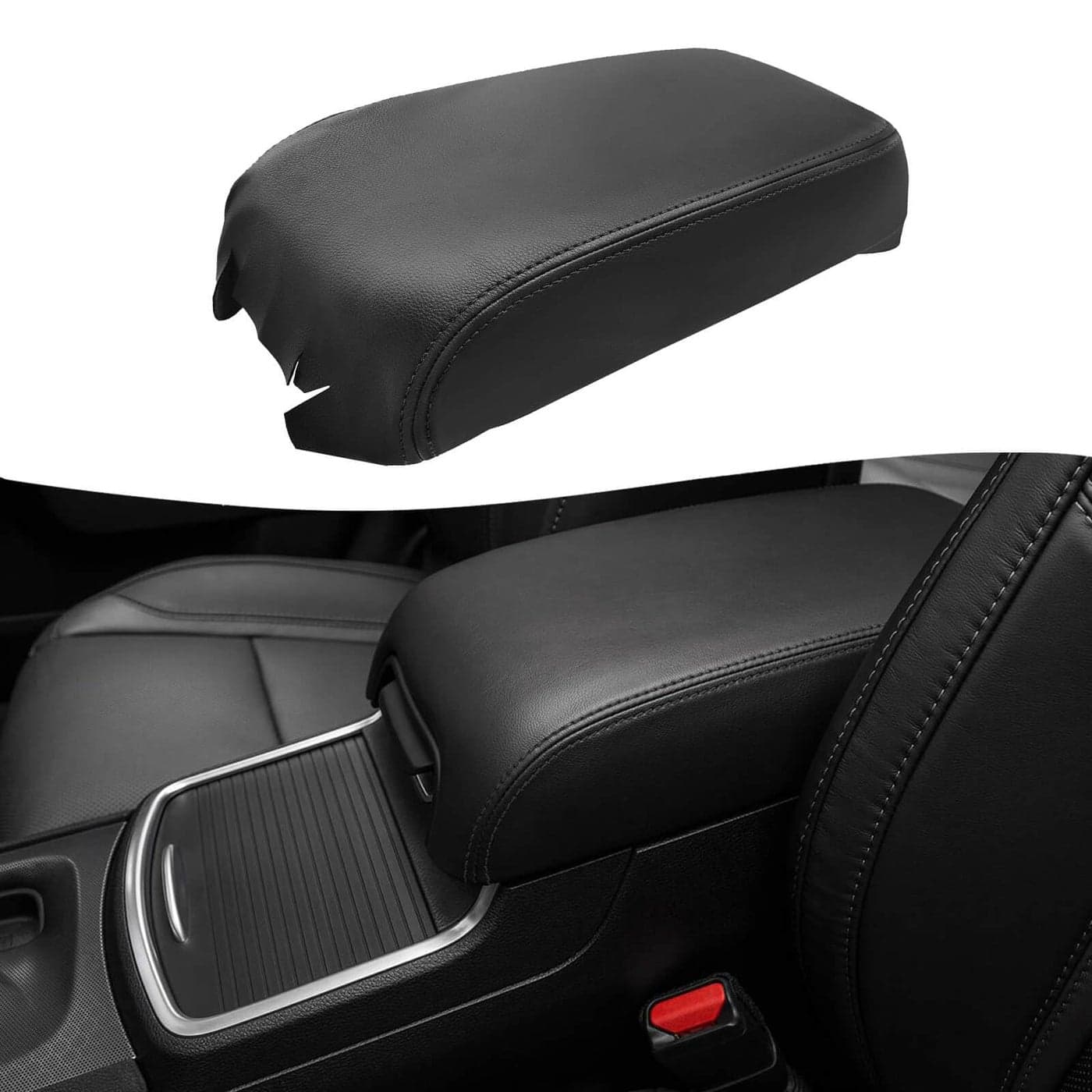 KBH Center Console Cover Replacement for Dodge Charger Chrysler 300 20112020 Vinyl Leather Armrest Upholstery AntiScratch Black