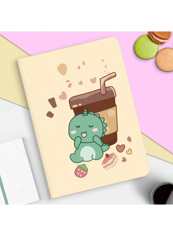 Suitable For Lenovo Xiaoxin Pad Pro Protective Case 11.5-inch Leather Case 10.3-inch Soft Case M10 All-inclusive 11-inch Silicone-Color:Foodie Dinosaur-Applicable Model:Book Pen Slot Lenovo Xiaoxin