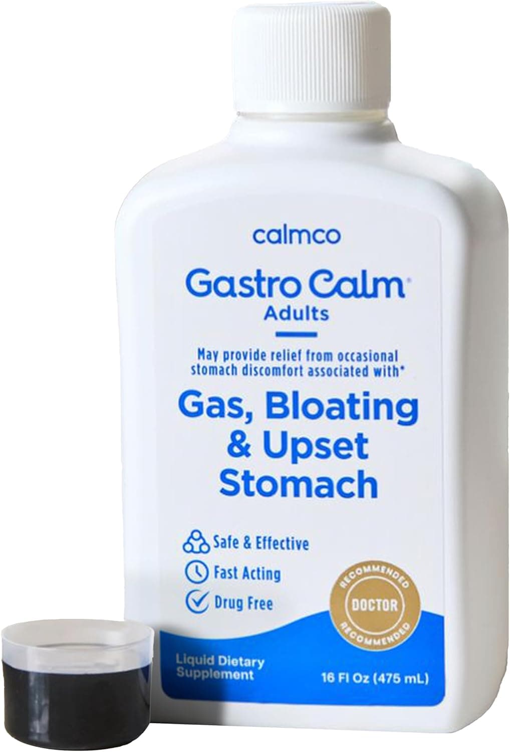 CalmCo Gastro Calm Digestive and Gut Health Supplements for Heartburn Acid Reflux Indigestion Gas Bloating and Upset Stomach Liquid Supplement with Activated Charcoal 16 Fl Oz