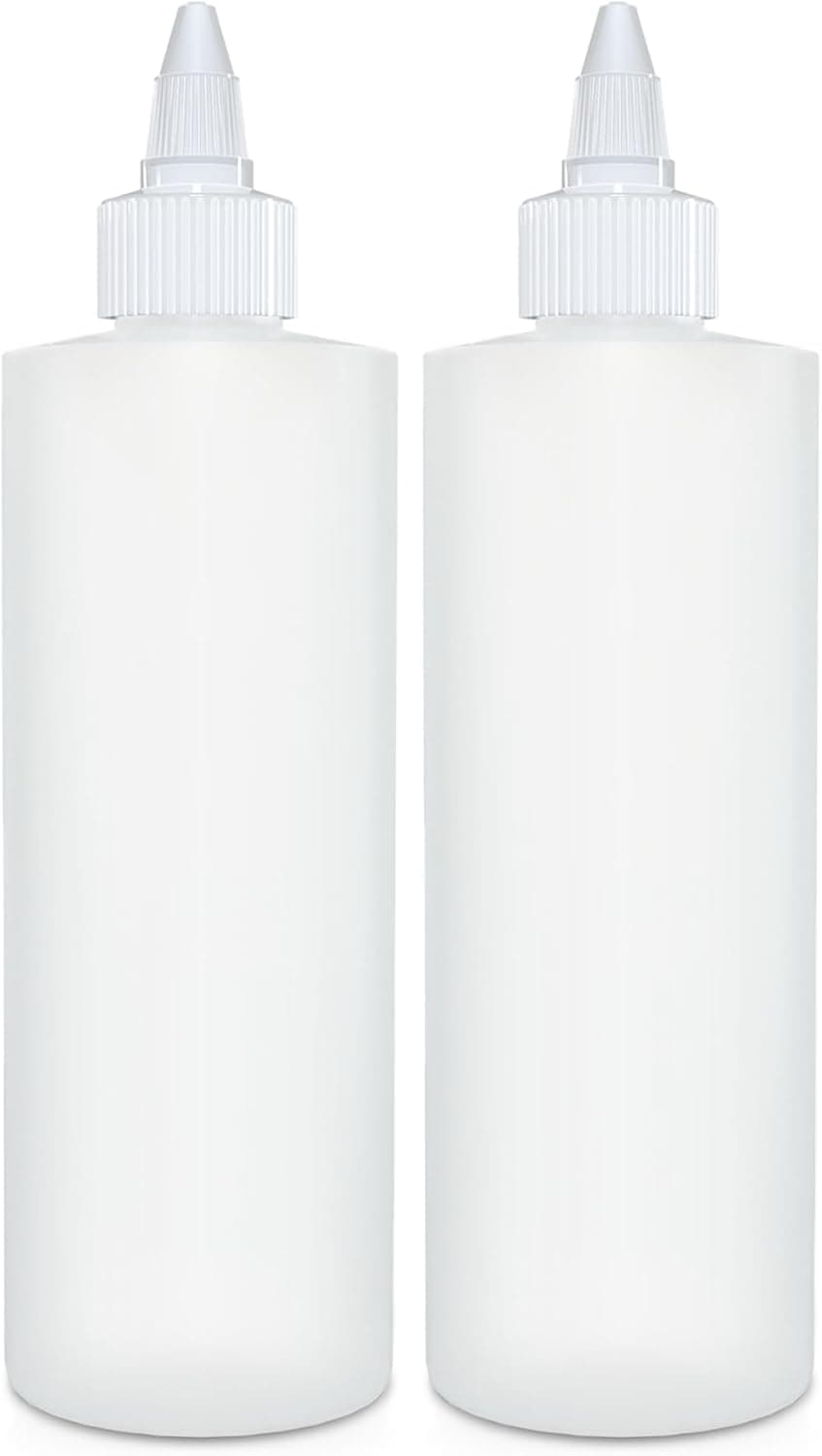 BRIGHTFROM Condiment Squeeze Bottles 8 OZ Empty Squirt Bottle with Twist Top Cap Leak Proof Great for Ketchup Mustard Syrup Sauces Dressing Oil Arts and Crafts BPA FREE Plastic 2 PACK