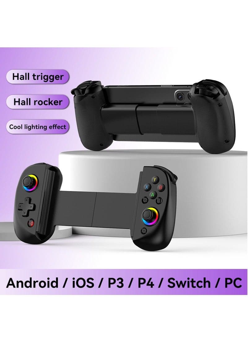 D8 Mobile Gaming Controller for iPhone/Android/PC/Nintendo Switch/PS4, Cloud Games, with Hall Effect Joystick, 6 Axis Gyro (Black)