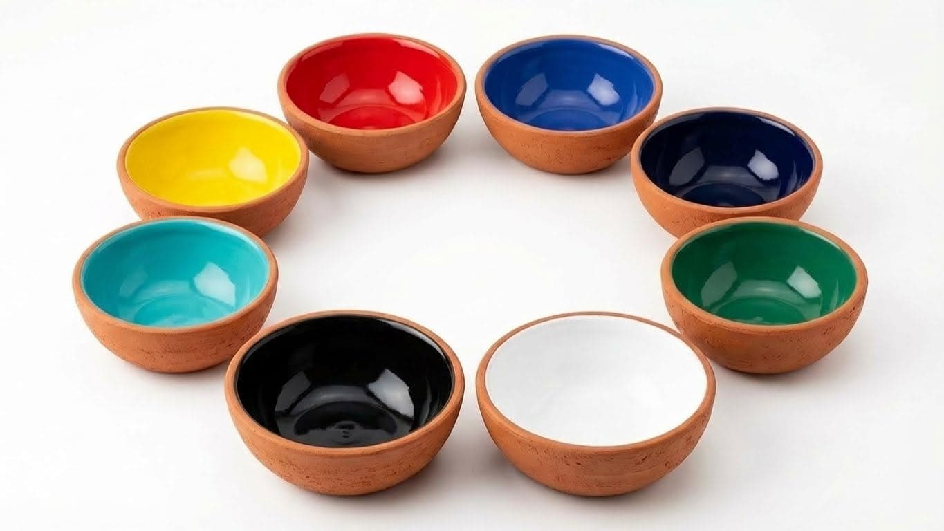 Ayennur Terracotta Pinch Bowls Set of 8 – Small Ceramic Prep Bowls for Spices, Sauces & Dips – Mini Dipping Bowl for Kitchen Prep, Serving & Charcuterie – Colorful Handmade-Style Bowl