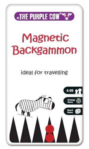 The Purple Cow Magnetic Travel Backgammon Game for Kids Adults Game for 2 Players Hours of Fun from 4 to 99 Years